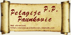 Pelagije Paunković vizit kartica